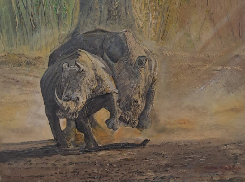 Rhino and Calf