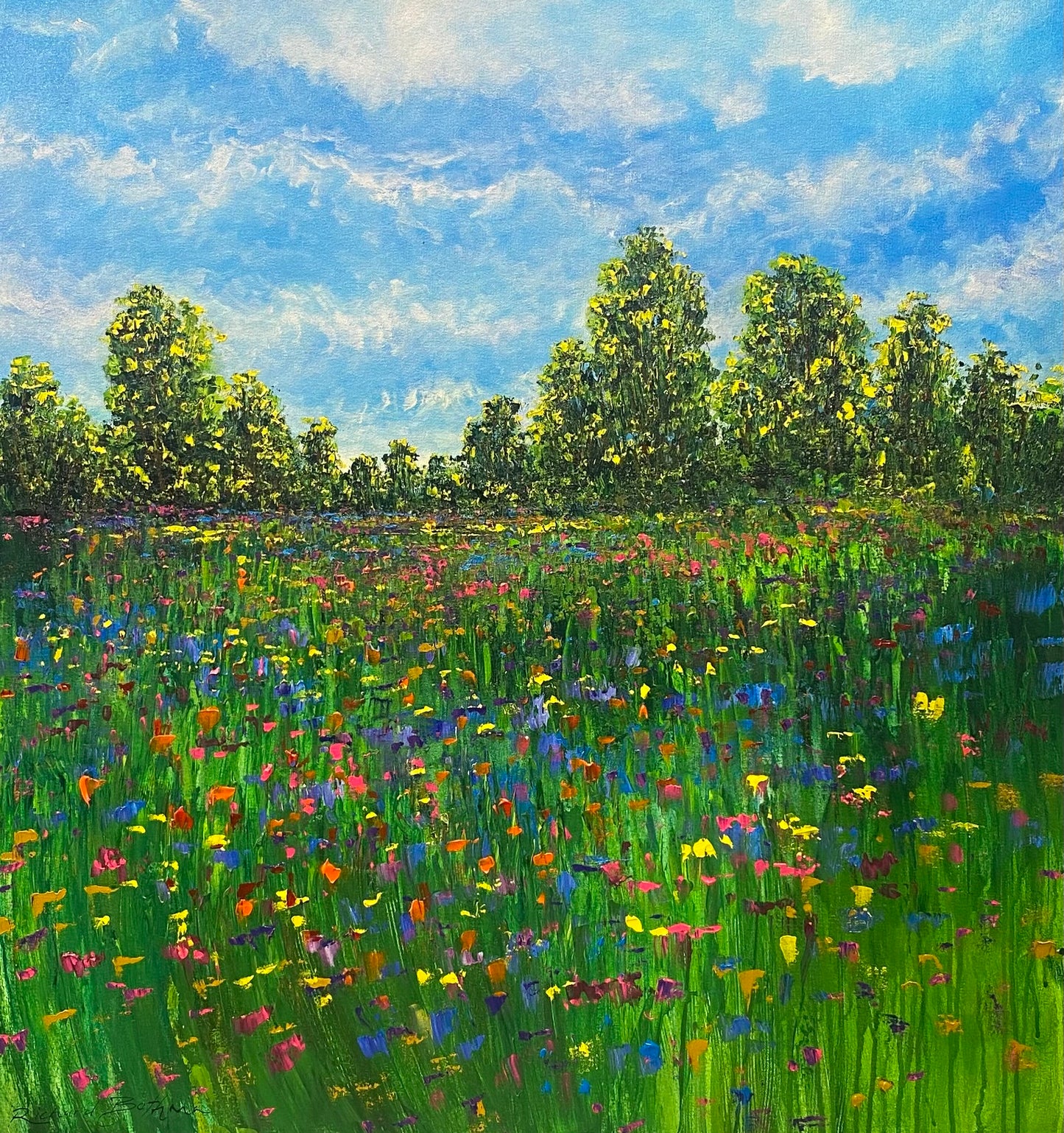 Flowers Trees And Sky