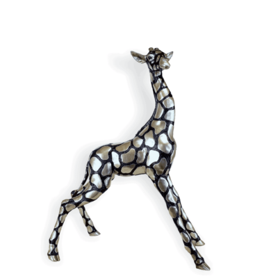 Silver & Black Plated Giraffe Baby Sculpture
