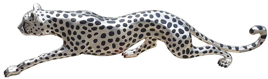 Stalking Silver-Plated Cheetah Sculpture