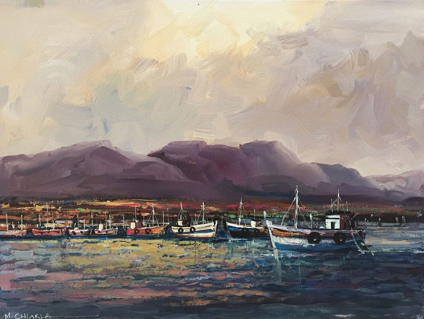 South African Original Art by Mauro Chiarla - Fishing Boats - Fine Art Portfolio