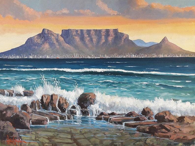 South African Original Art by Willie Strydom - Table Mountain - Fine Art Portfolio