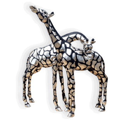 Silver-Plated Giraffe Pair